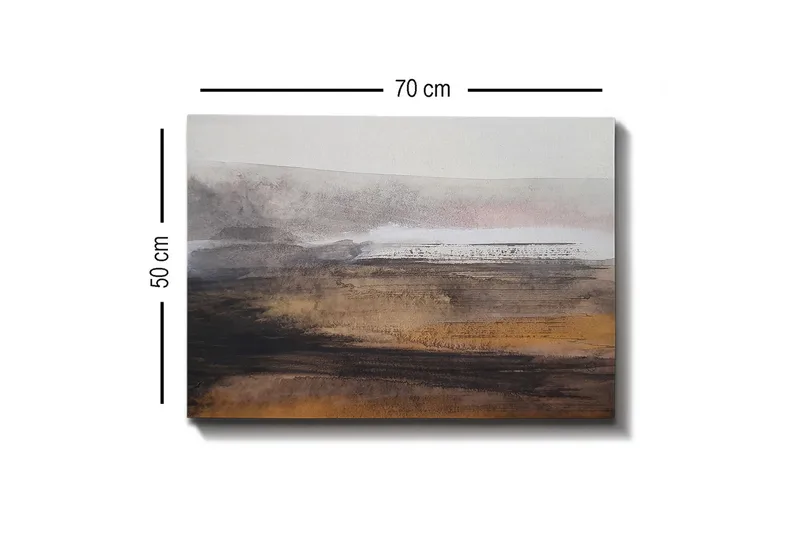 Canvastavla - Abstrakt landskap med mjuka övergångar mellan jordtoner och grå nyanser - Grå / Brun / Beige - Inredning - Tavlor & konst - Canvastavlor