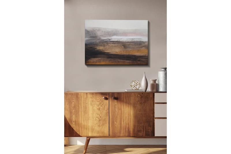 Canvastavla - Abstrakt landskap med mjuka övergångar mellan jordtoner och grå nyanser - Grå / Brun / Beige - Inredning - Tavlor & konst - Canvastavlor