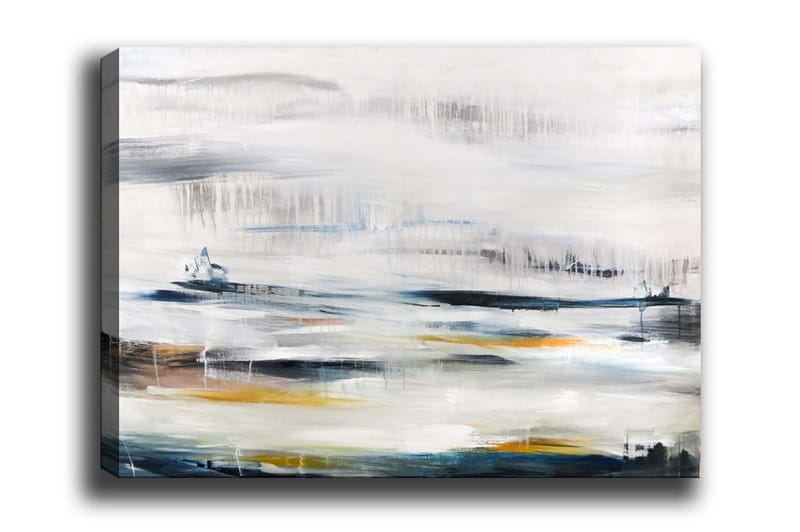 Canvastavla - Abstrakt landskap med mjuka färgövergångar - Blå / Grå / Gul - Inredning - Tavlor & konst - Canvastavlor