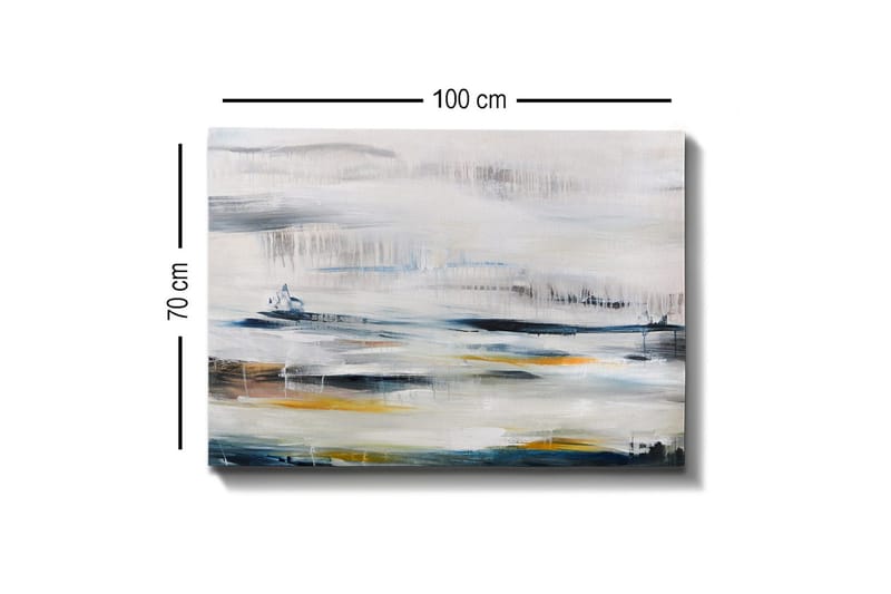 Canvastavla - Abstrakt landskap med mjuka färgövergångar - Blå / Grå / Gul - Inredning - Tavlor & konst - Canvastavlor