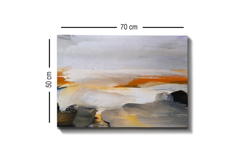 Canvastavla - Abstrakt landskap med mjuka färgövergångar - Grå / Orange / Vit - Inredning - Tavlor & konst - Canvastavlor