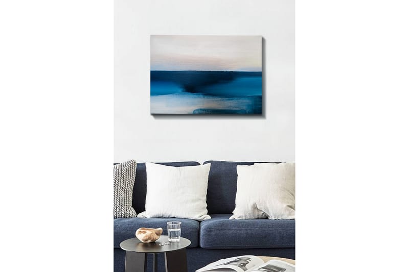 Canvastavla - Abstrakt landskap med nyanser av blått - Mörkblå / Ljusblå / Vit - Inredning - Tavlor & konst - Canvastavlor