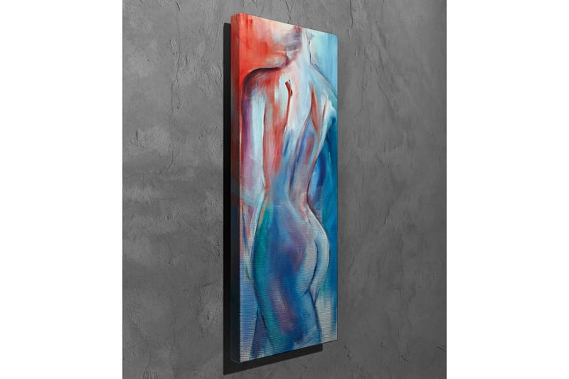Canvastavla - Abstrakt nakenfigur med mjuka linjer och färgövergångar - Röd / Blå / Vit - Inredning - Tavlor & konst - Canvastavlor