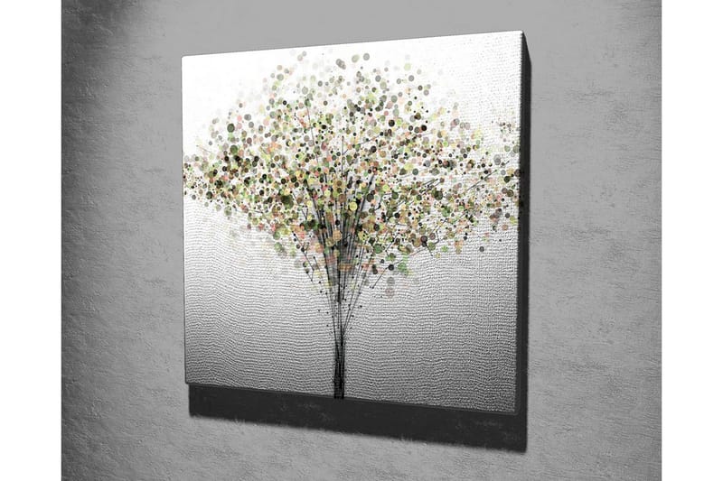 Canvastavla - Abstrakt träd med färgglada cirklar som löv - Grön / Brun / Beige - Inredning - Tavlor & konst - Canvastavlor
