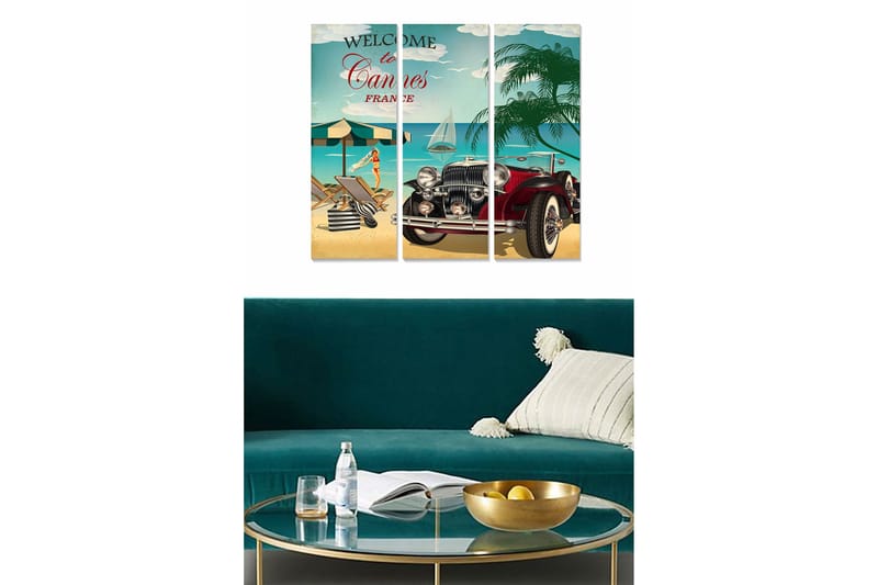 Canvastavla Advertisement 3-pack Flerfärgad, 20x50 cm