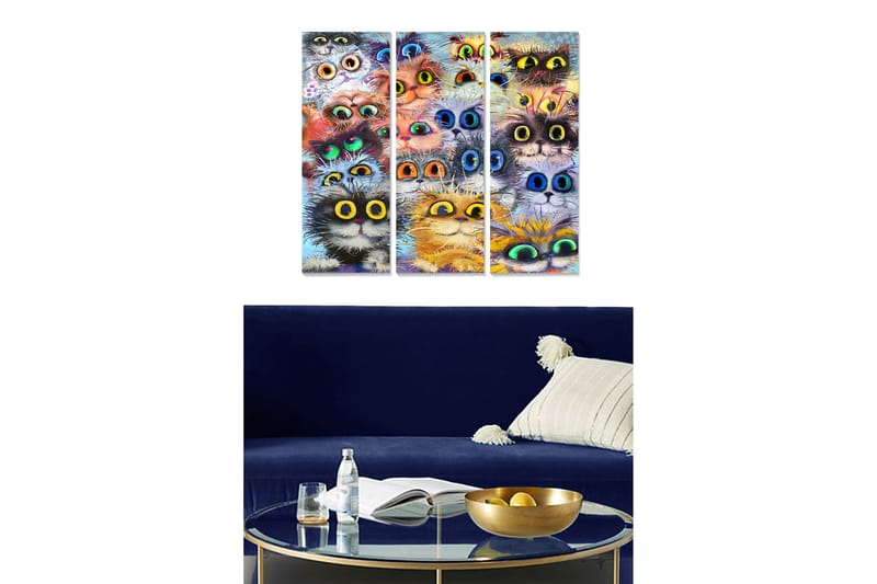 Canvastavla Animal 3-pack Flerfärgad - 20x50 cm - Inredning - Tavlor & konst - Canvastavlor