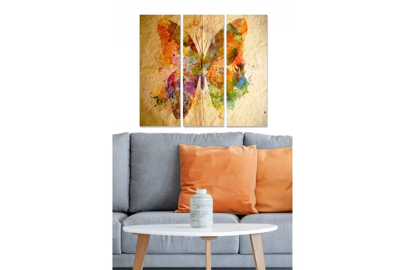 Canvastavla Animal 3-pack Flerfärgad, 20x50 cm