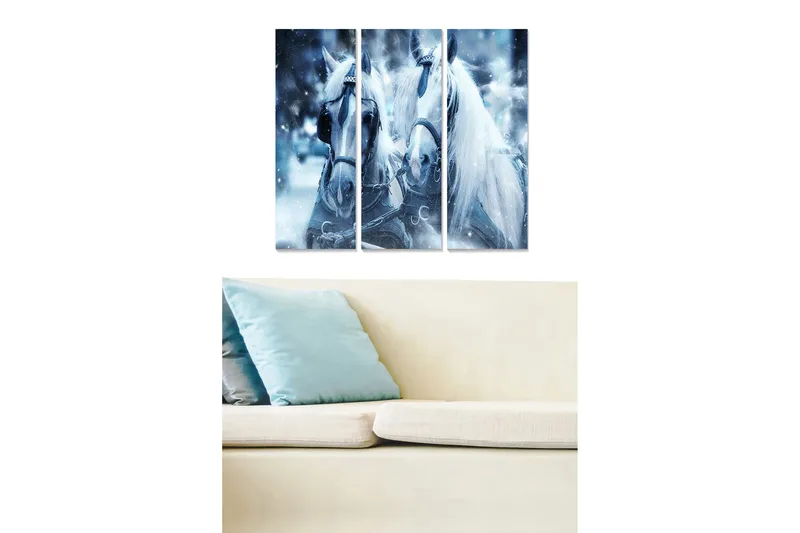 Canvastavla Animal 3-pack Flerf ärgad, 20x50 cm