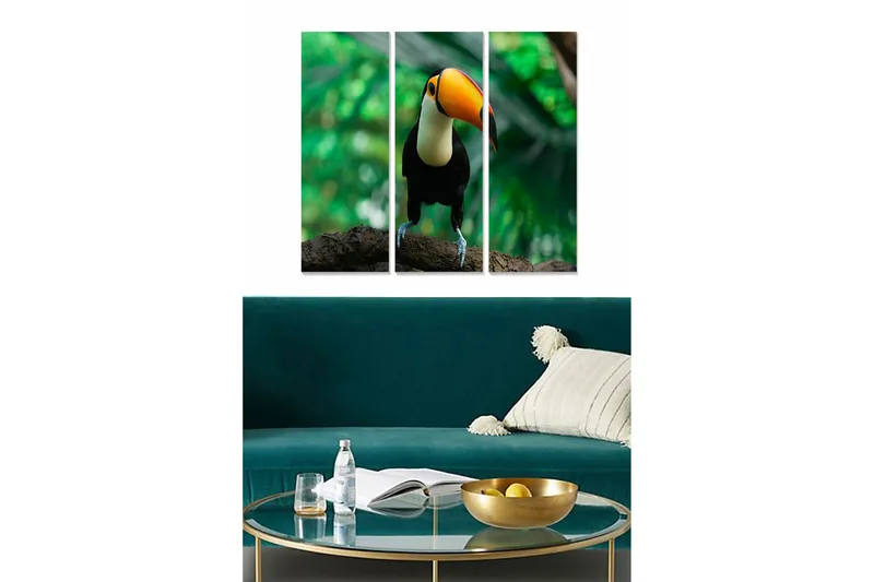 Canvastavla Animal 3-pack Flerfärgad, 20x50 cm