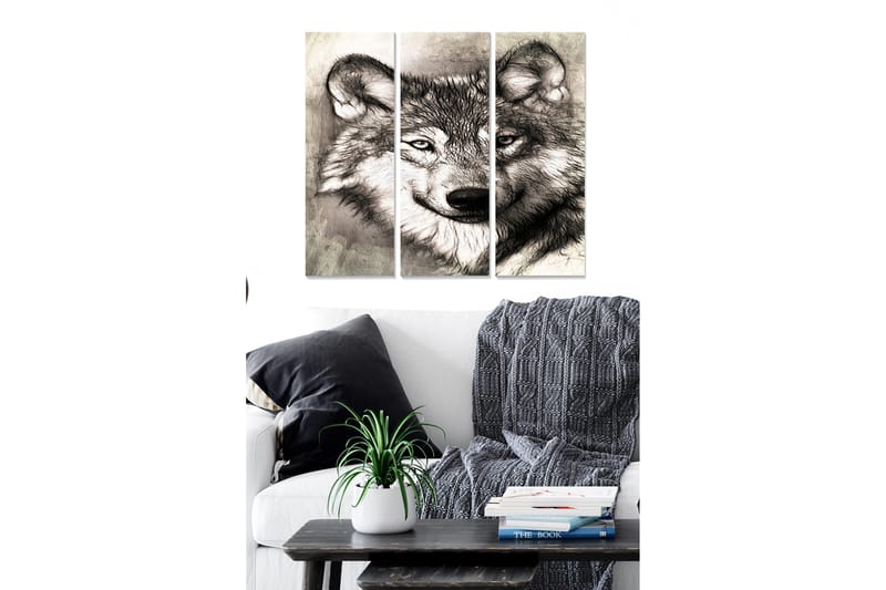Canvastavla Animal 3-pack Flerfärgad, 20x50 cm
