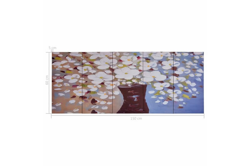 Canvastavla blommor i vas flerfärgad 150x60 cm - Flerfärgad - Inredning - Tavlor & konst - Canvastavlor