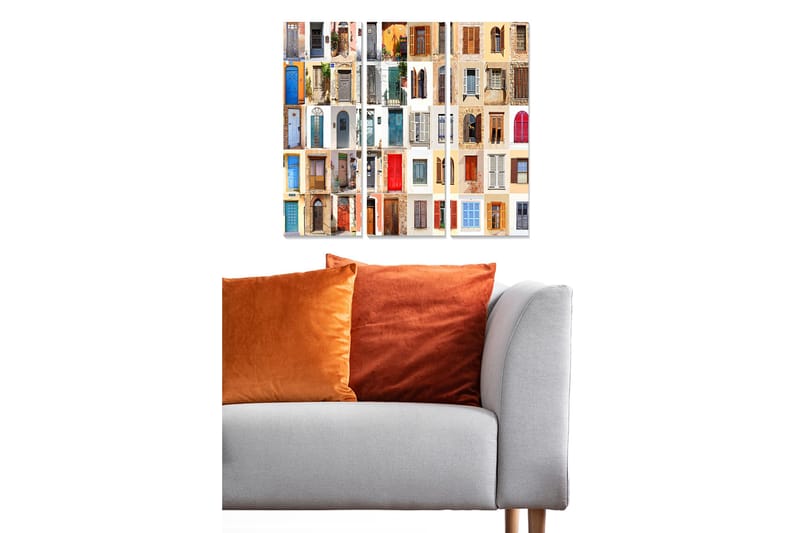 Canvastavla Building 3-pack Flerfärgad - 20x50 cm - Inredning - Tavlor & konst - Canvastavlor
