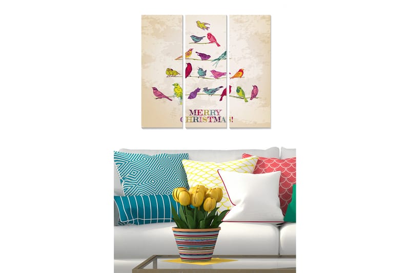 Canvastavla Christmas 3-pack Flerfärgad - 20x50 cm - Inredning - Tavlor & konst - Canvastavlor