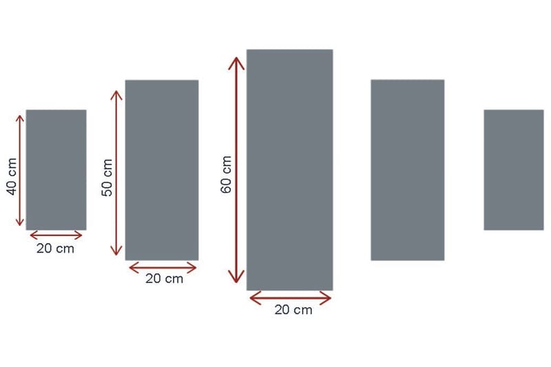Canvastavla Christmas Love 5-pack Flerfärgad - 20x60 cm - Inredning - Tavlor & konst - Canvastavlor