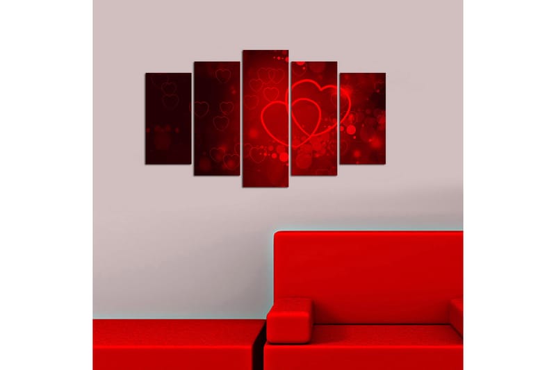 Canvastavla Christmas Love 5-pack Flerfärgad - 20x60 cm - Inredning - Tavlor & konst - Canvastavlor