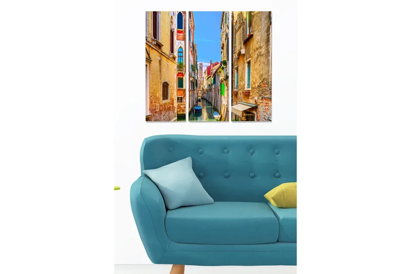 Canvastavla City 3-pack Flerfärgad, 20x50 cm