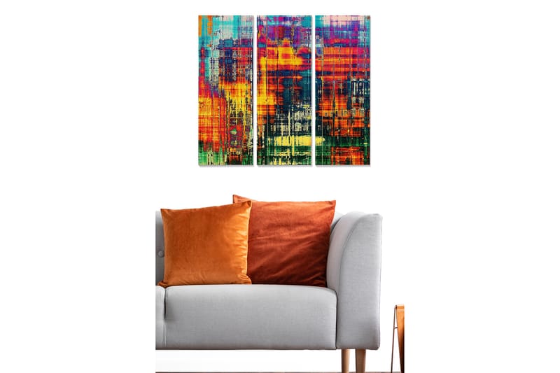 Canvastavla City 3-pack Flerfärgad - 20x50 cm - Inredning - Tavlor & konst - Canvastavlor