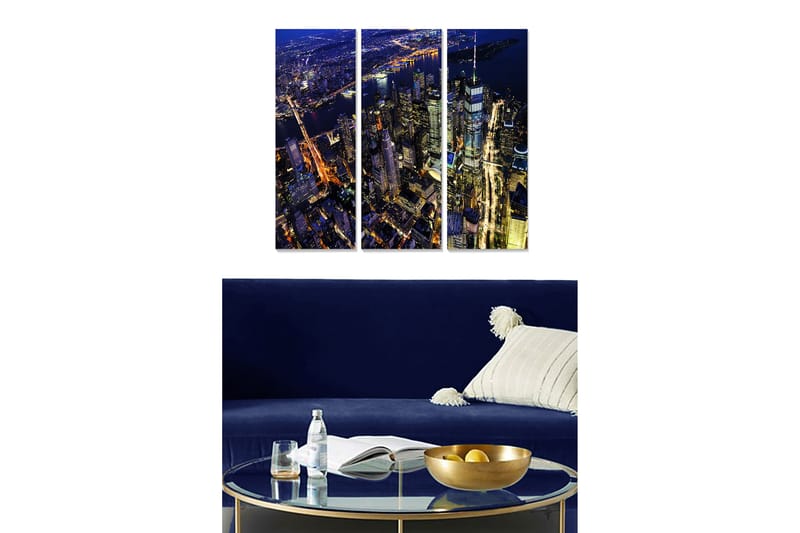 Canvastavla City 3-pack Flerfärgad - 20x50 cm - Inredning - Tavlor & konst - Canvastavlor