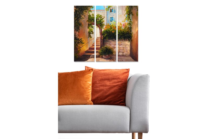 Canvastavla City 3-pack Flerfärgad - 20x50 cm - Inredning - Tavlor & konst - Canvastavlor