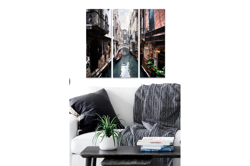 Canvastavla City 3-pack Flerfärgad - 20x50 cm - Inredning - Tavlor & konst - Canvastavlor