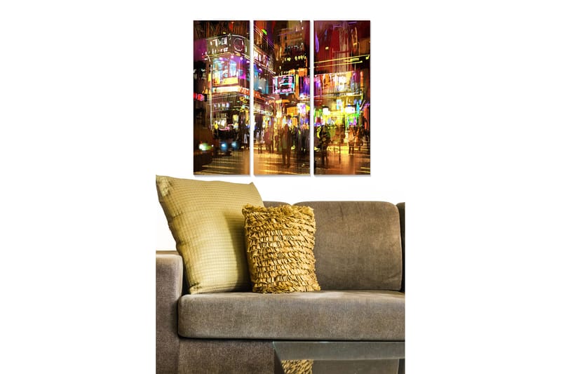 Canvastavla City 3-pack Flerfärgad - 20x50 cm - Inredning - Tavlor & konst - Canvastavlor
