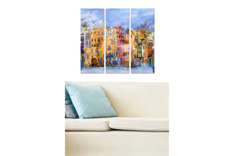 Canvastavla City 3-pack Flerfärgad - 20x50 cm - Inredning - Tavlor & konst - Canvastavlor