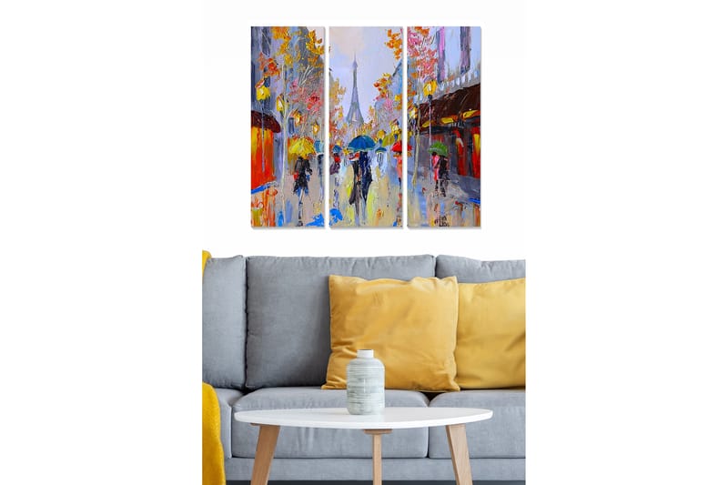 Canvastavla City 3-pack Flerfärgad - 20x50 cm - Inredning - Tavlor & konst - Canvastavlor