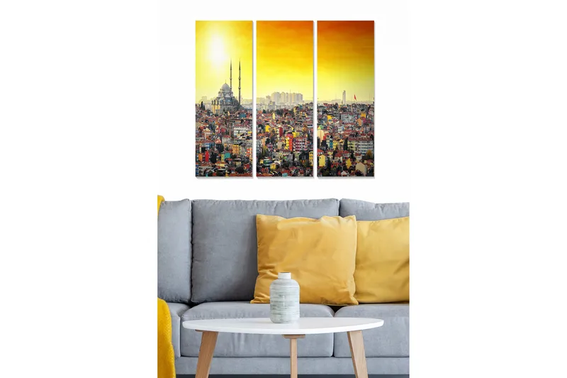 Canvastavla City 3-pack Flerfärgad, 20x50 cm