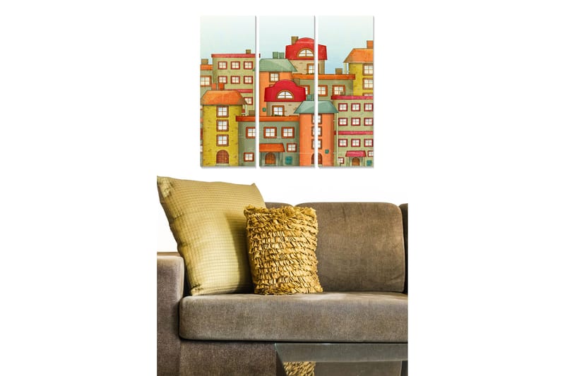 Canvastavla City 3-pack Flerfärgad, 20x50 cm
