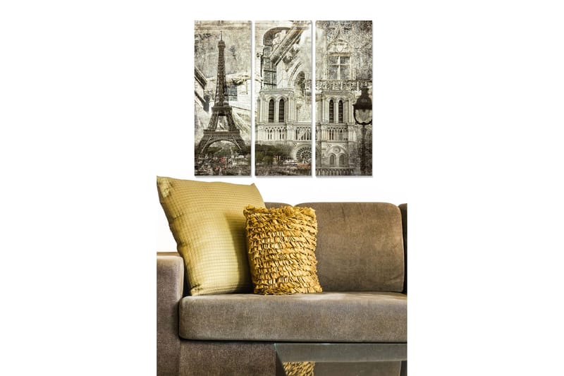 Canvastavla City 3-pack Flerfärgad, 20x50 cm