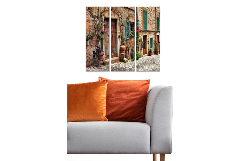 Canvastavla City 3-pack Flerfärgad, 20x50 cm