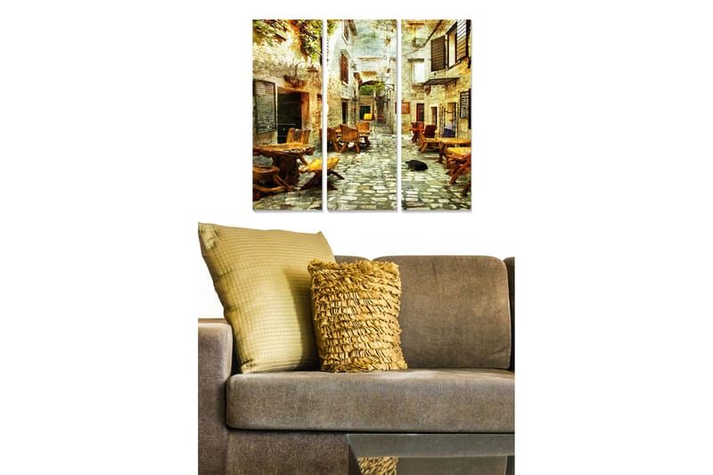 Canvastavla City 3-pack Flerfärgad, 20x50 cm