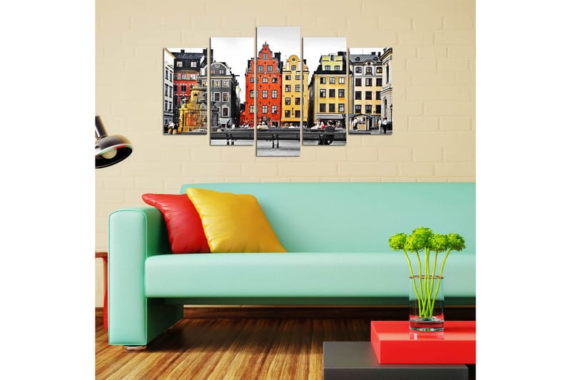 Canvastavla City 5-pack Flerfärgad - 20x60 cm - Inredning - Tavlor & konst - Canvastavlor