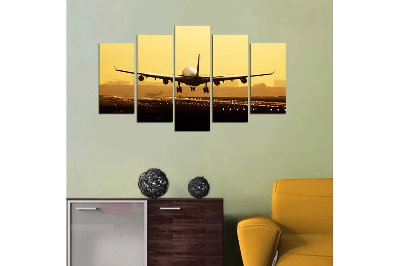 Canvastavla City 5-pack Flerfärgad - 20x60 cm - Inredning - Tavlor & konst - Canvastavlor