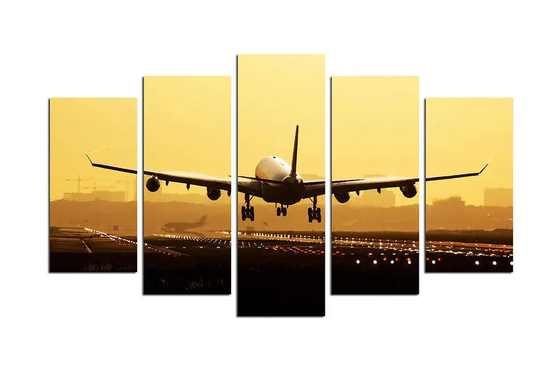 Canvastavla City 5-pack Flerfärgad - 20x60 cm - Inredning - Tavlor & konst - Canvastavlor