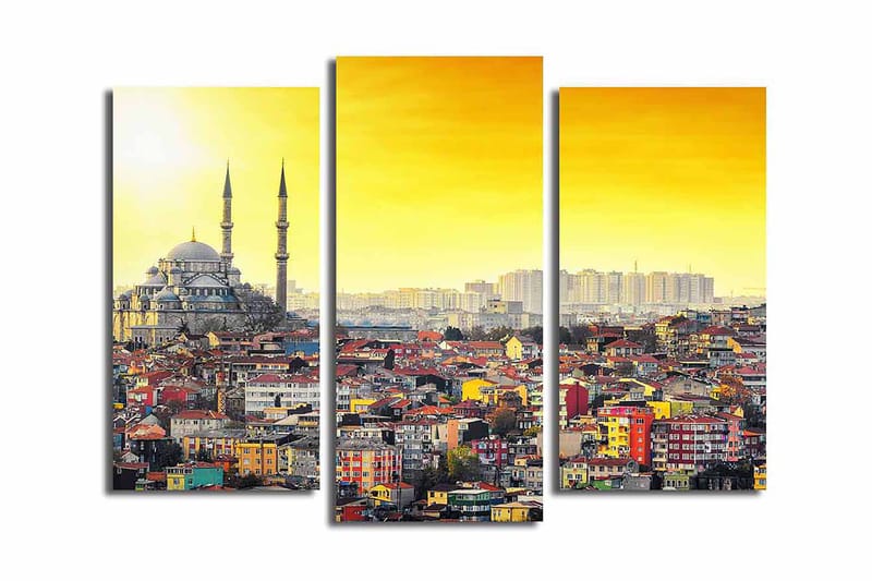 Canvastavla City Istanbul 3-pack Flerfärgad - 20x39 cm - Inredning - Tavlor & konst - Canvastavlor