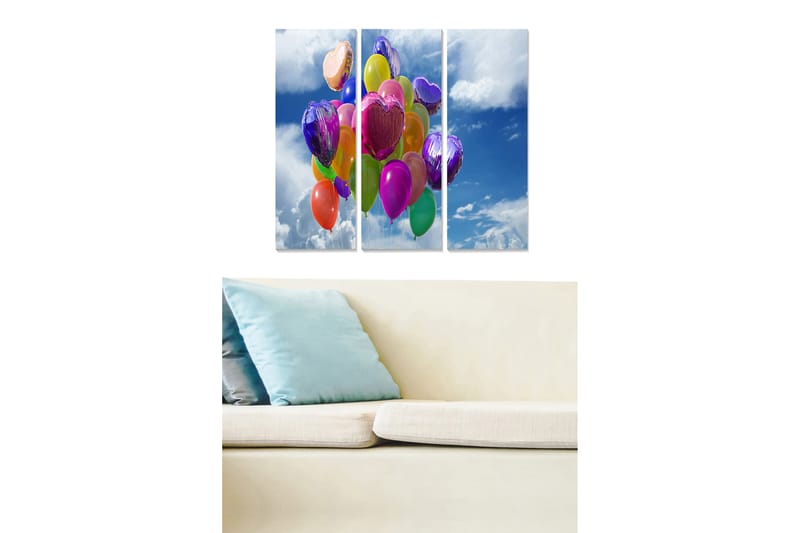 Canvastavla Colorful 3-pack Flerfärgad - 20x50 cm - Inredning - Tavlor & konst - Canvastavlor