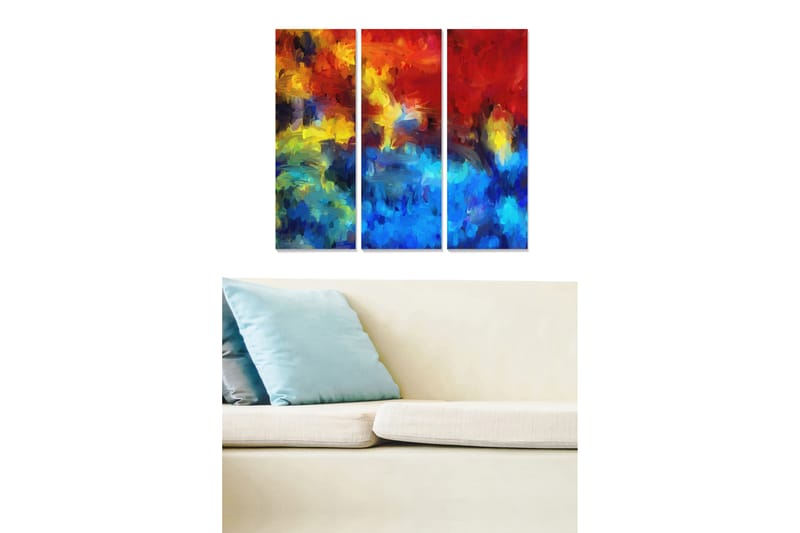 Canvastavla Colorful 3-pack Flerfärgad - 20x50 cm - Inredning - Tavlor & konst - Canvastavlor