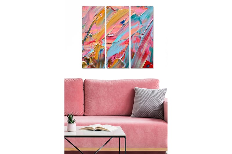 Canvastavla Colorful 3-pack Flerfärgad - 20x50 cm - Inredning - Tavlor & konst - Canvastavlor
