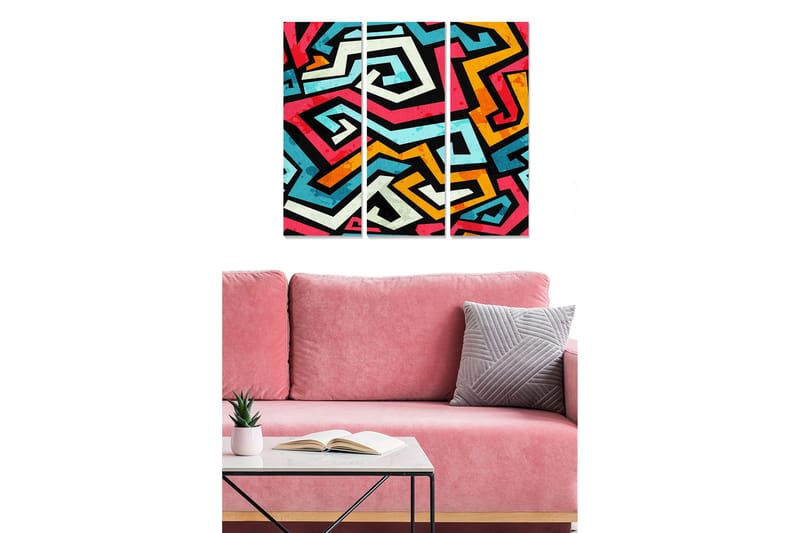 Canvastavla Colorful 3-pack Flerfärgad - 20x50 cm - Inredning - Tavlor & konst - Canvastavlor