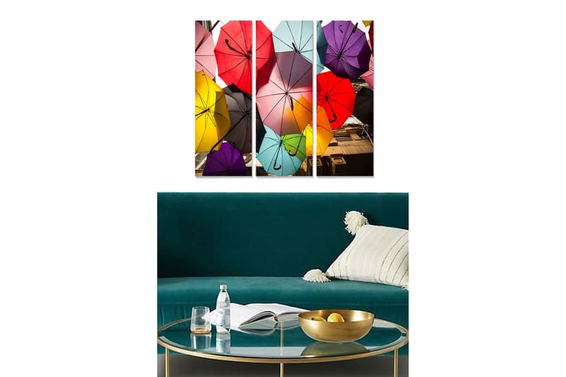 Canvastavla Colorful 3-pack Flerfärgad - 20x50 cm - Inredning - Tavlor & konst - Canvastavlor