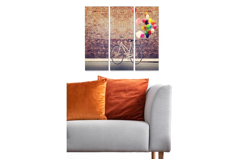 Canvastavla Colorful 3-pack Flerfärgad - 20x50 cm - Inredning - Tavlor & konst - Canvastavlor