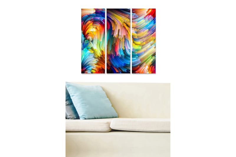 Canvastavla Colorful 3-pack Flerfärgad - 20x50 cm - Inredning - Tavlor & konst - Canvastavlor