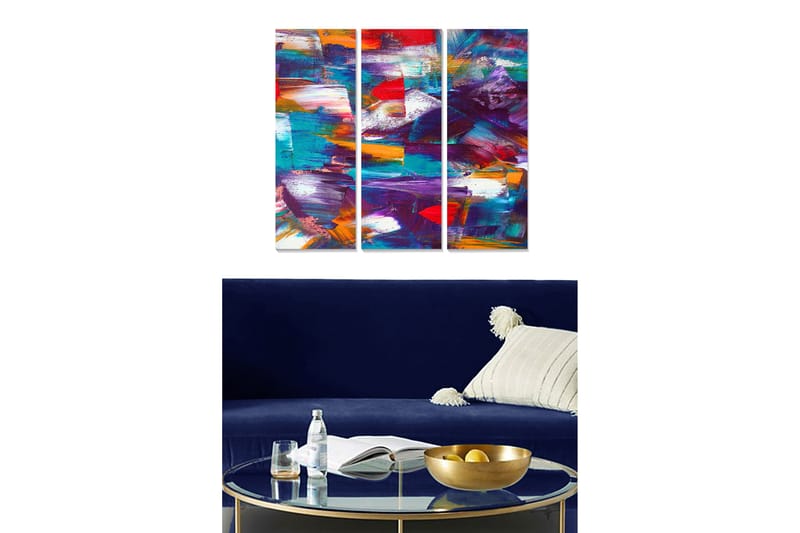 Canvastavla Colorful 3-pack Flerfärgad - 20x50 cm - Inredning - Tavlor & konst - Canvastavlor