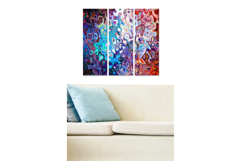 Canvastavla Colorful 3-pack Flerfärgad - 20x50 cm - Inredning - Tavlor & konst - Canvastavlor