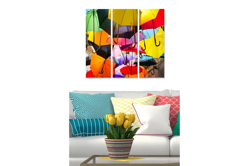 Canvastavla Colorful 3-pack Flerfärgad - 20x50 cm - Inredning - Tavlor & konst - Canvastavlor