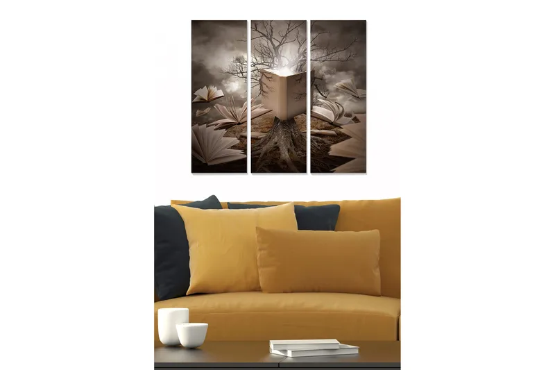 Canvastavla Curiosities 3-pack Flerfärgad, 20x50 cm