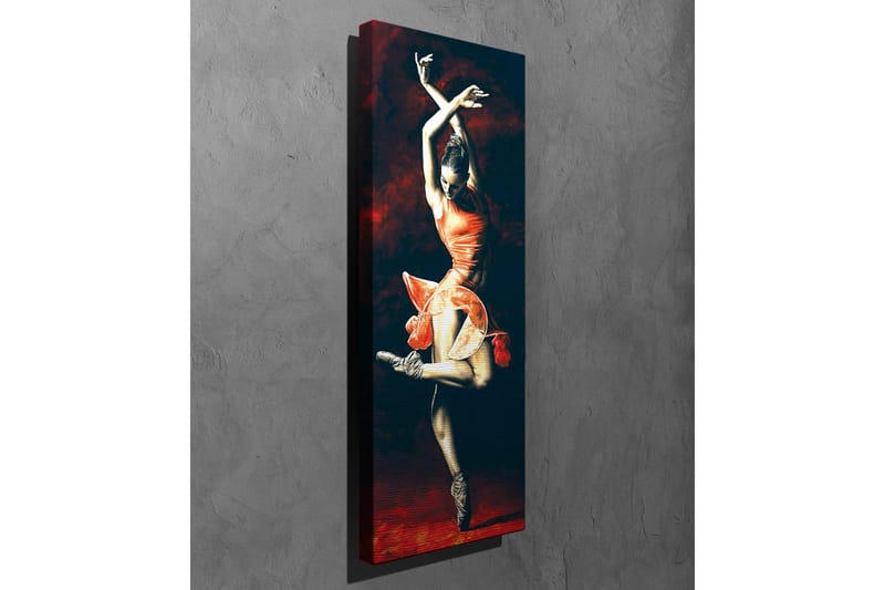 Canvastavla - Dansande kvinna i en röd klänning - Röd / Svart / Beige - Inredning - Tavlor & konst - Canvastavlor