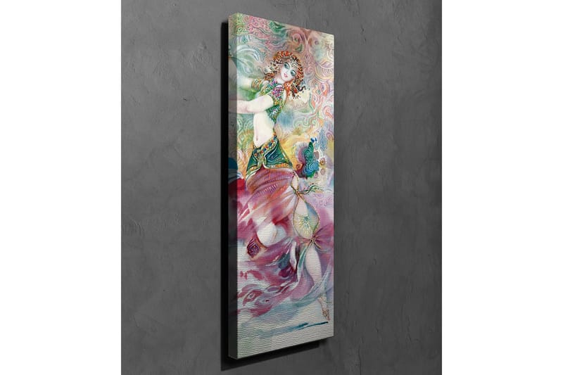 Canvastavla - Dansande kvinna i färgglad dräkt med detaljerade mönster - Rosa / Turkos / Grön - Inredning - Tavlor & konst - Canvastavlor