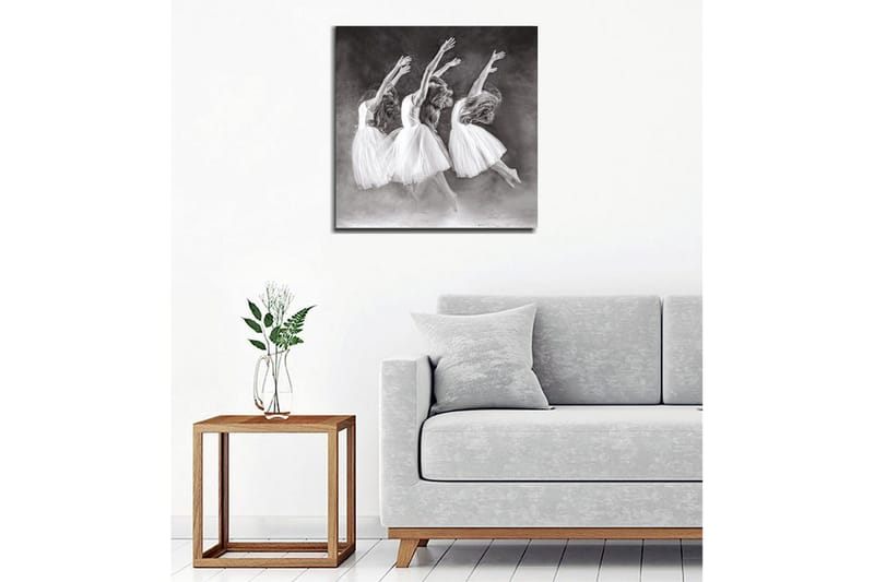 Canvastavla - Dansande kvinnor i vita klänningar - Vit / Svart / Grå - Inredning - Tavlor & konst - Canvastavlor